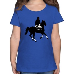 Shirtracer T-Shirt Dressur Pferd Reiter Dressurreiten Pferd blau 164 (14/15 Jahre)