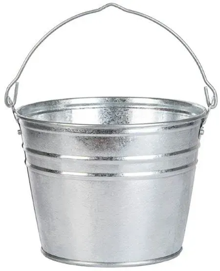 Eimer Zink D34x33,5x30cm Outdoor Wasserdicht  - silber