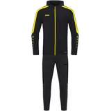 Jako Trainingsanzug Polyester Power mit Kapuze, Schwarz/Citro, 152