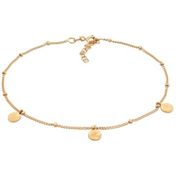Elli Kugelkette Plättchen 925 Silber Fußketten   Damen 