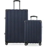 Hauptstadtkoffer Q-Damm - 2er Kofferset, Trolley-Set, TSA, Rollkoffer, Reisekoffer, (S & L), Dunkelblau