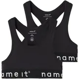 NAME IT Mädchen Nkfshort Top 2p Noos Unterhose, Black/Pack:w/ Black, 134-140 EU
