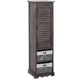 Mendler Badezimmerkommode HWC-H20, Badezimmer Schrank Badschrank Badregal, 120x27x29cm Massiv-Holz - shabby grau-braun