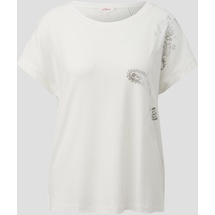 S.Oliver - T-Shirt mit Pailletten, Damen, creme, 36