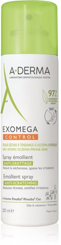 A-Derma Exomega Control Feuchtigkeitscreme zur Stärkung der Schutzzone empflindlicher Haut im Spray 200 ml