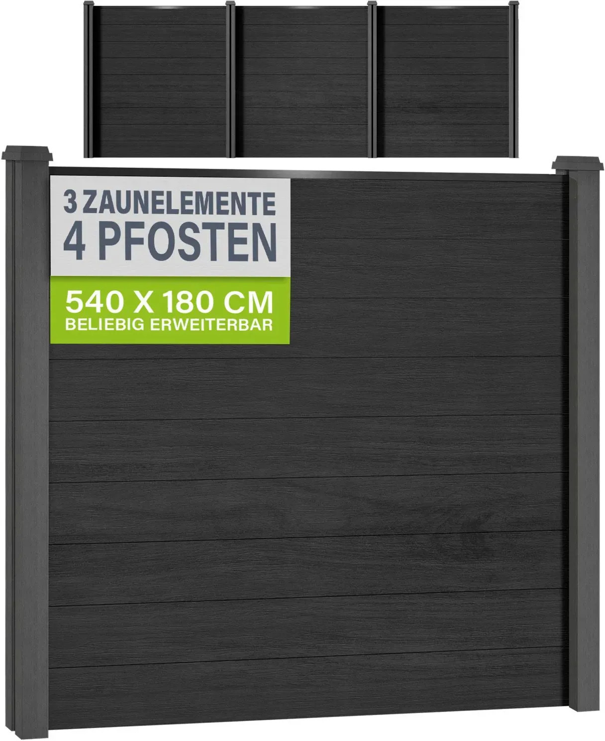 WPC Zaun aus Elementen & Pfosten
