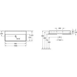 Villeroy & Boch Memento 2.0 Waschtisch 100 x 47 cm 4A221F01