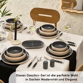 KARACA Terra Geschirrset Tafelservice 36-tlg. Anthrazit