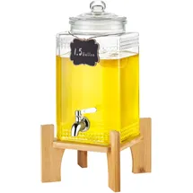 Vevor Getränkespender, 5,5 L Getränkespender für Partys, Saftspender aus Glas mit Ständer, Zapfhahn aus Edelstahl, Eistee-Limonadensaft-Wasserspender, für Restaurants, Hotels, Partys