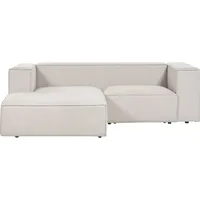 Beliani Ecksofa Beige Stoff L-förmig 2-Sitzer Sofa mit Chaiselongue Rechtsseitig Wohnzimmermöbel Modern Wohnzimmer Ausstattung Wohnecke Sitzecke - Beige
