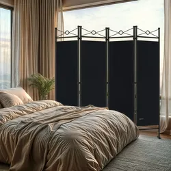 Casaria Paravent Raumteiler Sichtschutz Verstellbar 180x163cm Schwarz