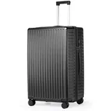 TAN.TOMI Handgepäckkoffer Business-Trolley für Flugzeug, PC Hartschalenkoffer mit Laptopfach, 4 Rollen, Reisetrolley Hartschalenkoffer mit TSA-Schloss schwarz 76 cm