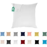 Livessa Kissenbezug 80x80 aus%100 Baumwolle Jersey Stoff - Verdeckter Reißverschluss, Kopfkissenbezug 80x80 cm, Kissenhülle, Ultra weich und atmungsaktiv, Oeko-Tex Zertifiziert