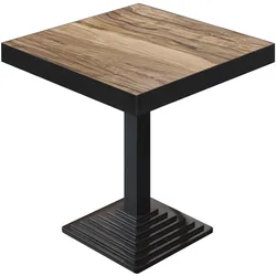 BPY | Bistro Tisch | 60 x 60 x 81 cm | Quadratisch | Schwarzer Rand | Sheesham / Schwarz