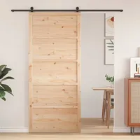 Vidaxl  Barn Door  Natural 80 X 2.5 X 208 Cm Solid Pine Wood