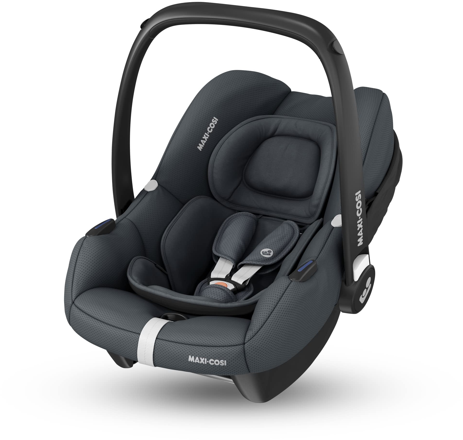 Maxi-Cosi CabrioFix i-Size, Babyschale, 0–12 Monate, max. 12 kg, leichter i-Size Kindersitz (3,2 kg), Sonnenverdeck, gepolsterter Sitz, für viele Maxi-Cosi Kinderwagen, Essential Graphite