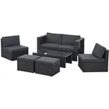 Juskys Salou Lounge-Set Schwarz