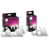 Philips Hue White & Color Ambiance GU10 LED Spots 5-er Pack (350 lm), dimmbare LED Lampen für das Hue Lichtsystem mit 16 Mio. Farben, smarte Lichtsteuerung über Sprache und App