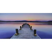 MCW LED-Bild, Leinwandbild Wandbild Leuchtbild, Timer MVG-zertifiziert ~ 110x55cm Steg, flackernd