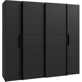 Forte Schiebetürenschrank Kalixtus 200,1 x 190,5 x 61,6 cm Schwarz