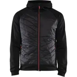 Blakläder Hybrid Sweater Service Plus, schwarz / rot, Unisex-Größe: L