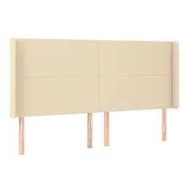 vidaXL Boxspringbett mit Matratze & LED Creme 160x200 cm Stoff