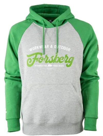 FORSBERG Tonigson Hoodie zweifarbig mit Retrologo  / grau/grün / XL