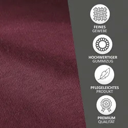 Spannbettlaken Jersey 100% Baumwolle 180-200x200 cm Bordeaux 2er Pack