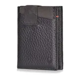 DONBOLSO Wallet 2 BusinessLine I Slim Wallet I 9 Kartenfächer I bis 13 Karten I RFID Schutz I echtes Leder I Mini Geldbörse in Nappa genarbt Schwarz