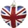 SIKORA UK Union Jack Herz besondere Weihnachtskugel Glas Christbaumschmuck Deko Figur Weihnachten Anhänger Ornament - Trend Line - BS526