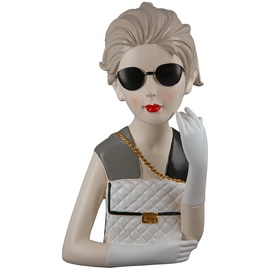 GILDE Dekofigur Figur Lady mit Handtasche grau