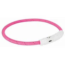 Trixie Flash Leuchtring USB pink M-L