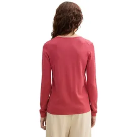 Tom Tailor Front Logo Coin Pullover Mit V-ausschnitt Berry Red M