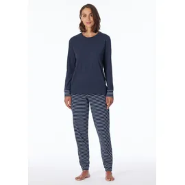 SCHIESSER Schlafanzug gestreift blau 46