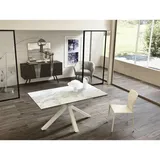 Ausziehbarer Tisch, Weiß-keramik Weißer Marmor 90 Cm X 160-240 Cm H. 76 Cm
