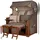 Mr. Deko Strandkorb Komplettset - bene living - Ammersee Mahagoni Bullauge - PE grau - Modell 534 - inkl. Liftersystem