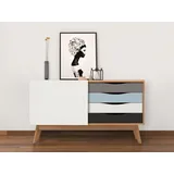 WoodMan Sideboard Hilla, Kommode im angesagten skandinavischen Look, Breite 130 cm, FSC® blau|braun|bunt