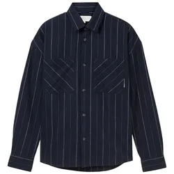 TOM TAILOR DENIM Herren Gestreiftes Oversized Hemd, blau, Gestreift, Gr. XXL