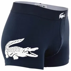 Lacoste Herren Boxershorts, 3er Pack - Trunks, Big Croc Print, Cotton Stretch Dunkelblau/Grau M