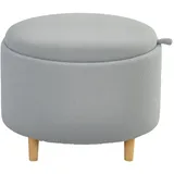 Homcom Sitzhocker Ottomane mit Stauraum Polyester 56 x 42 x 56 cm Grau