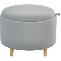 Homcom Sitzhocker Ottomane mit Stauraum Polyester 56 x 42 x 56 cm Grau
