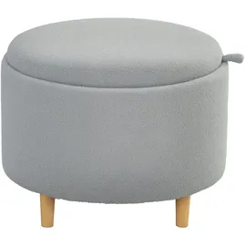 Homcom Sitzhocker Ottomane mit Stauraum Polyester 56 x 42 x 56 cm Grau