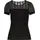 MELROSE Spitzenshirt MELROSE, Damen, Gr. 36, schwarz, Jersey, Obermaterial: 95% Viskose, 5% Elasthan. Einsatz: 100% Polyester, gestreift, unifarben, tailliert hüftlang, Rundhals, Puffärmel, Shirts, mit Puffärmeln, taillierte Passform, aus elastischem Material
