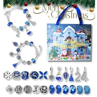 Lucadeau DIY-Adventskalender 2025 Schmuck Adventskalender Kinder blau|silberfarben
