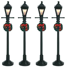 Lemax Gas Lantern Street Lamp Set von 4