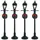 Lemax Gas Lantern Street Lamp Set von 4