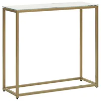 Beliani Konsolentisch weiß Marmor Optik Gold