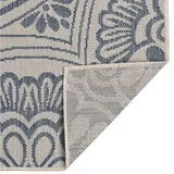 vidaXL Outdoor-Teppich Flachgewebe 100x200 cm Blaues Muster