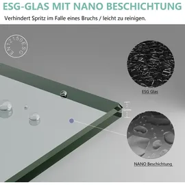 IMPTS Duschkabine Eckeinstieg 75x80 cm 180o Doppel Falttür Falttürkabine 6mm ESG-Nano Glas 195cm,OHNE Duschwanne