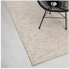 rug n' roll Wollteppich 2-Seitiger Skandi, modern, flachgewebe, strapazierfähig, handgewebt, Rechteckig beige 110 cm x 170 cm